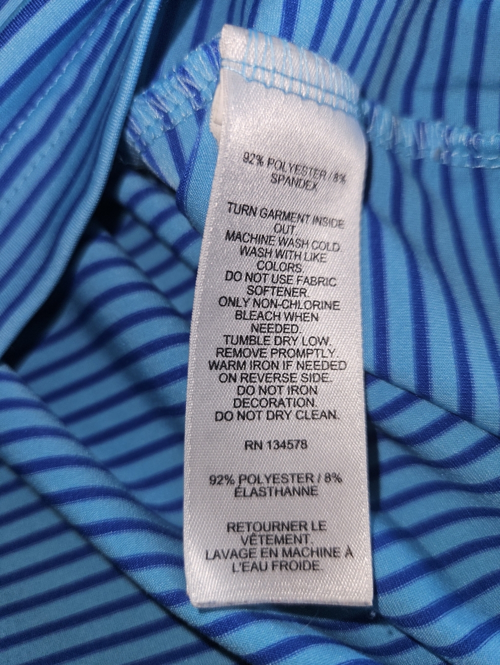 Vineyard Vines Performance Polo XL Blue Striped Moisture Wicking Golf Shirt - Picture 5 of 10